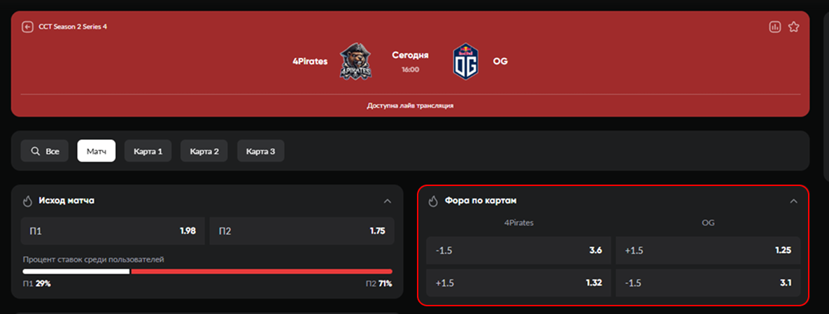 Фора по картам