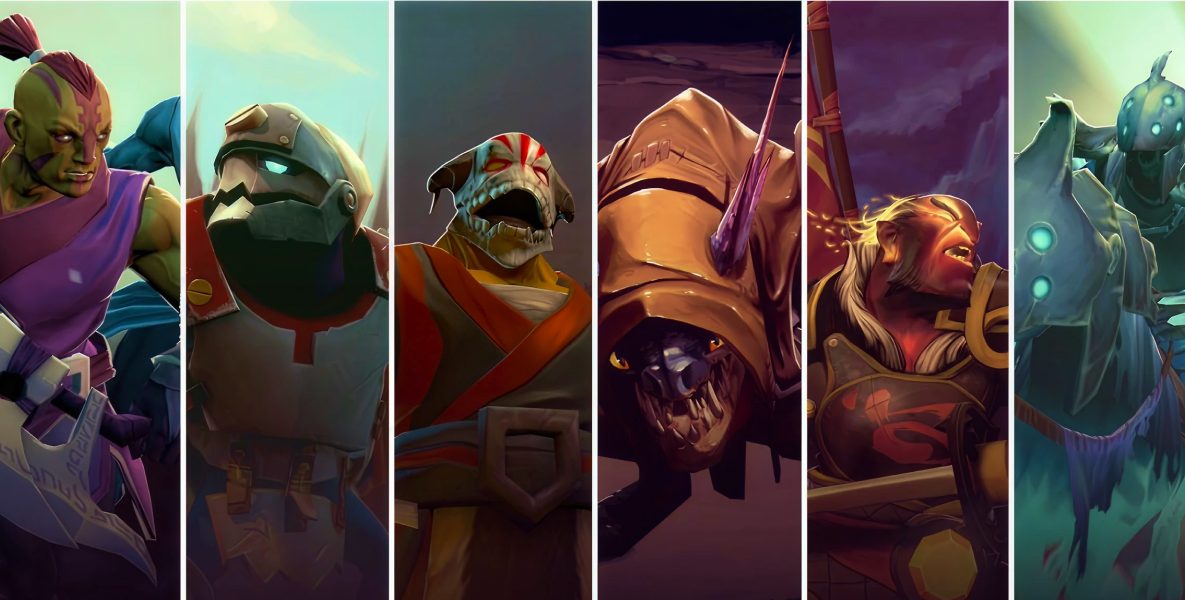 коллаж из популярных героев Доты 2