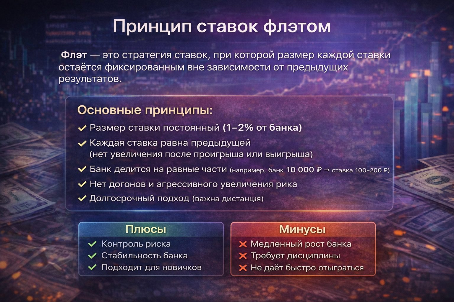 Принципы ставок флэтом